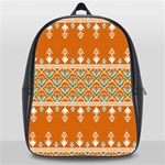 Winter Wonderland Seamless Pattern: Christmas Trees & Snowflakes on Dark Background School Bag (XL)