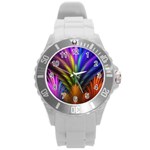 Abstract Colors - , Abstract Colors Round Plastic Sport Watch (L)