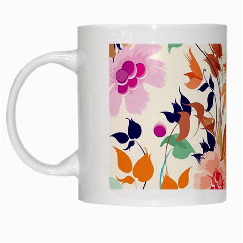 Abstract Floral Background White Mug from ArtsNow.com Left