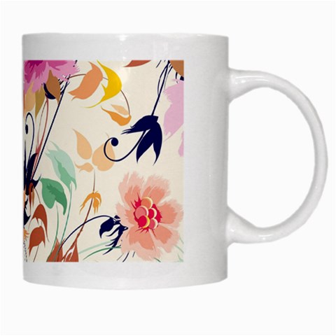 Abstract Floral Background White Mug from ArtsNow.com Right