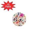 Abstract Floral Background 1  Mini Buttons (10 pack) 