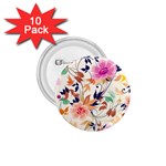 Abstract Floral Background 1.75  Buttons (10 pack)