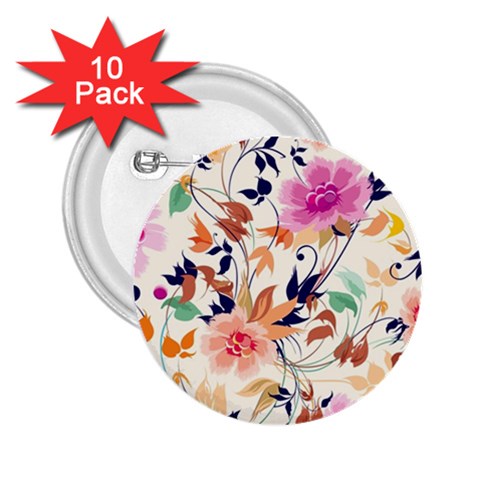 Abstract Floral Background 2.25  Buttons (10 pack)  from ArtsNow.com Front