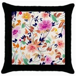 Abstract Floral Background Throw Pillow Case (Black)