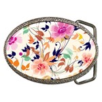 Abstract Floral Background Belt Buckles