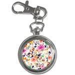 Abstract Floral Background Key Chain Watches