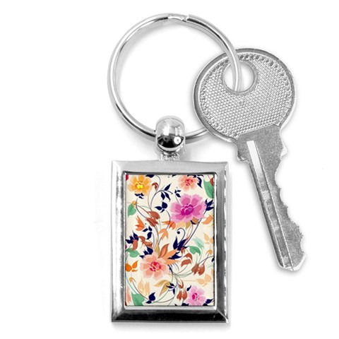 Abstract Floral Background Key Chain (Rectangle) from ArtsNow.com Front