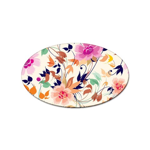 Abstract Floral Background Sticker (Oval) from ArtsNow.com Front