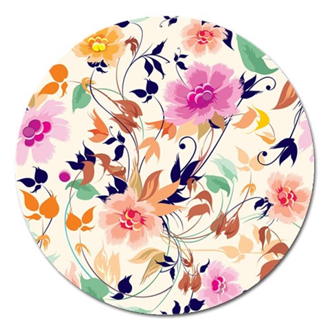 Abstract Floral Background Magnet 5  (Round) from ArtsNow.com Front