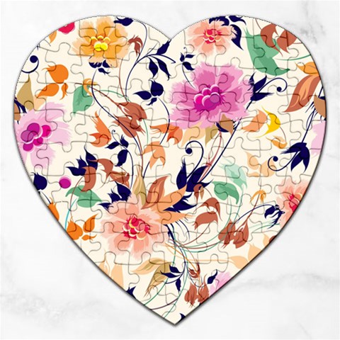 Abstract Floral Background Jigsaw Puzzle (Heart) from ArtsNow.com Front