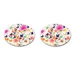 Abstract Floral Background Cufflinks (Oval)