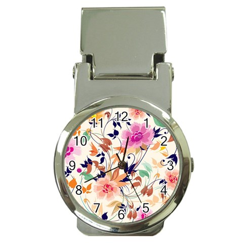 Abstract Floral Background Money Clip Watches from ArtsNow.com Front