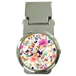 Abstract Floral Background Money Clip Watches