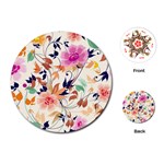 Abstract Floral Background Playing Cards Single Design (Round)