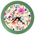 Abstract Floral Background Color Wall Clock