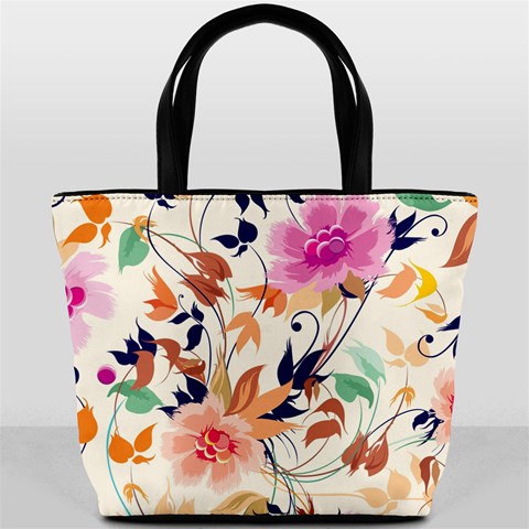 Abstract Floral Background Bucket Bag from ArtsNow.com Front