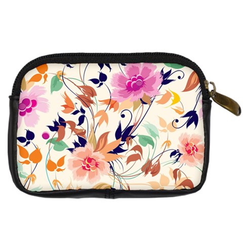 Abstract Floral Background Digital Camera Leather Case from ArtsNow.com Back