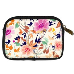 Abstract Floral Background Digital Camera Leather Case from ArtsNow.com Back