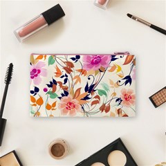 Abstract Floral Background Cosmetic Bag (Small) from ArtsNow.com Back