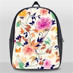 Abstract Floral Background School Bag (Large)