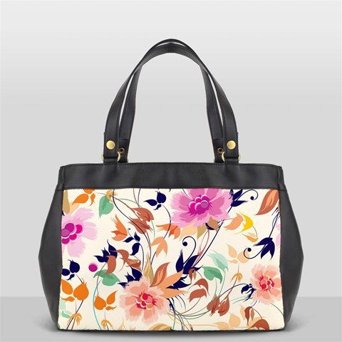 Abstract Floral Background Oversize Office Handbag (2 Sides) from ArtsNow.com Back