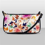 Abstract Floral Background Leather Shoulder Clutch Bag