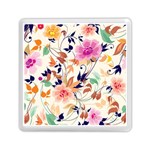 Abstract Floral Background Memory Card Reader (Square)