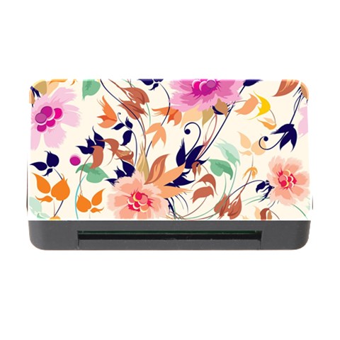 Abstract Floral Background Memory Card Reader with CF from ArtsNow.com Front