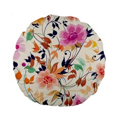 Abstract Floral Background Standard 15  Premium Round Cushions from ArtsNow.com Front