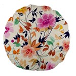 Abstract Floral Background Large 18  Premium Round Cushions