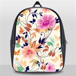 Abstract Floral Background School Bag (XL)