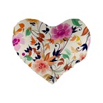 Abstract Floral Background Standard 16  Premium Heart Shape Cushions