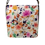 Abstract Floral Background Flap Closure Messenger Bag (L)