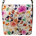 Abstract Floral Background Flap Closure Messenger Bag (S)