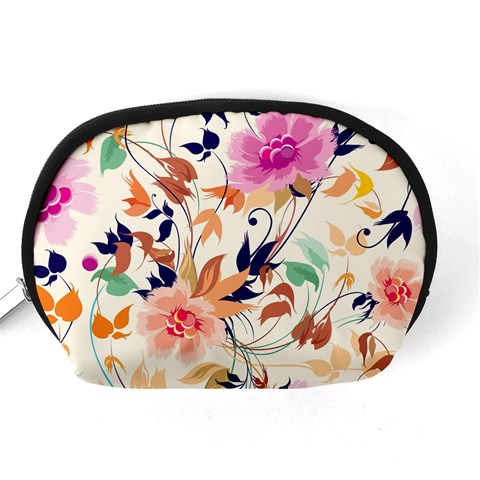 Abstract Floral Background Accessory Pouch (Medium) from ArtsNow.com Back