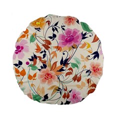 Abstract Floral Background Standard 15  Premium Flano Round Cushions from ArtsNow.com Front