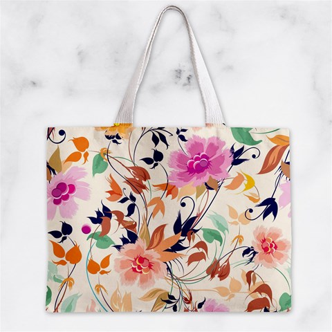 Abstract Floral Background Zipper Mini Tote Bag from ArtsNow.com Front