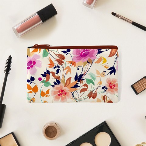 Abstract Floral Background Cosmetic Bag (XS) from ArtsNow.com Front