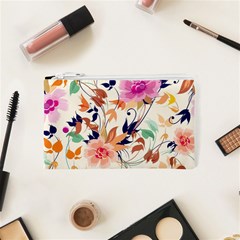 Abstract Floral Background Cosmetic Bag (XS) from ArtsNow.com Front