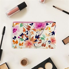 Abstract Floral Background Cosmetic Bag (XS) from ArtsNow.com Back