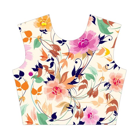 Abstract Floral Background Cotton Crop Top from ArtsNow.com Front