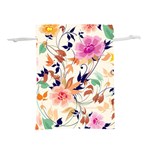 Abstract Floral Background Lightweight Drawstring Pouch (L)