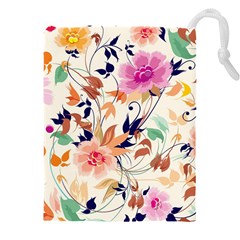 Abstract Floral Background Drawstring Pouch (4XL) from ArtsNow.com Front