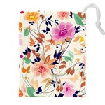 Abstract Floral Background Drawstring Pouch (4XL)