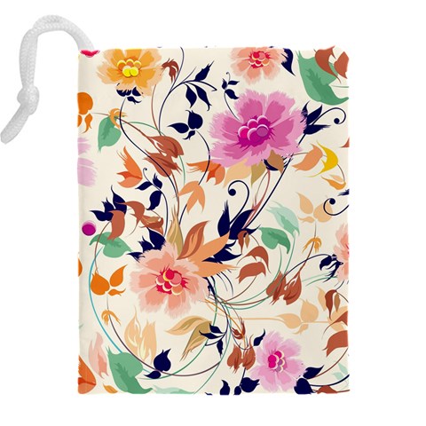 Abstract Floral Background Drawstring Pouch (4XL) from ArtsNow.com Back