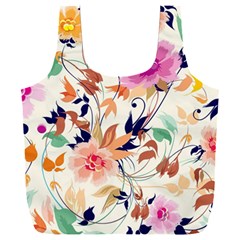 Abstract Floral Background Full Print Recycle Bag (XXL) from ArtsNow.com Front