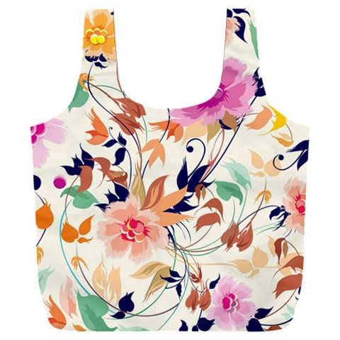 Abstract Floral Background Full Print Recycle Bag (XXL) from ArtsNow.com Back