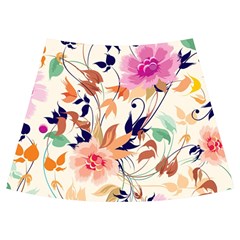 Abstract Floral Background Knee Front Skirt