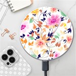 Abstract Floral Background Wireless Fast Charger(White)