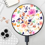 Abstract Floral Background Wireless Fast Charger(Black)